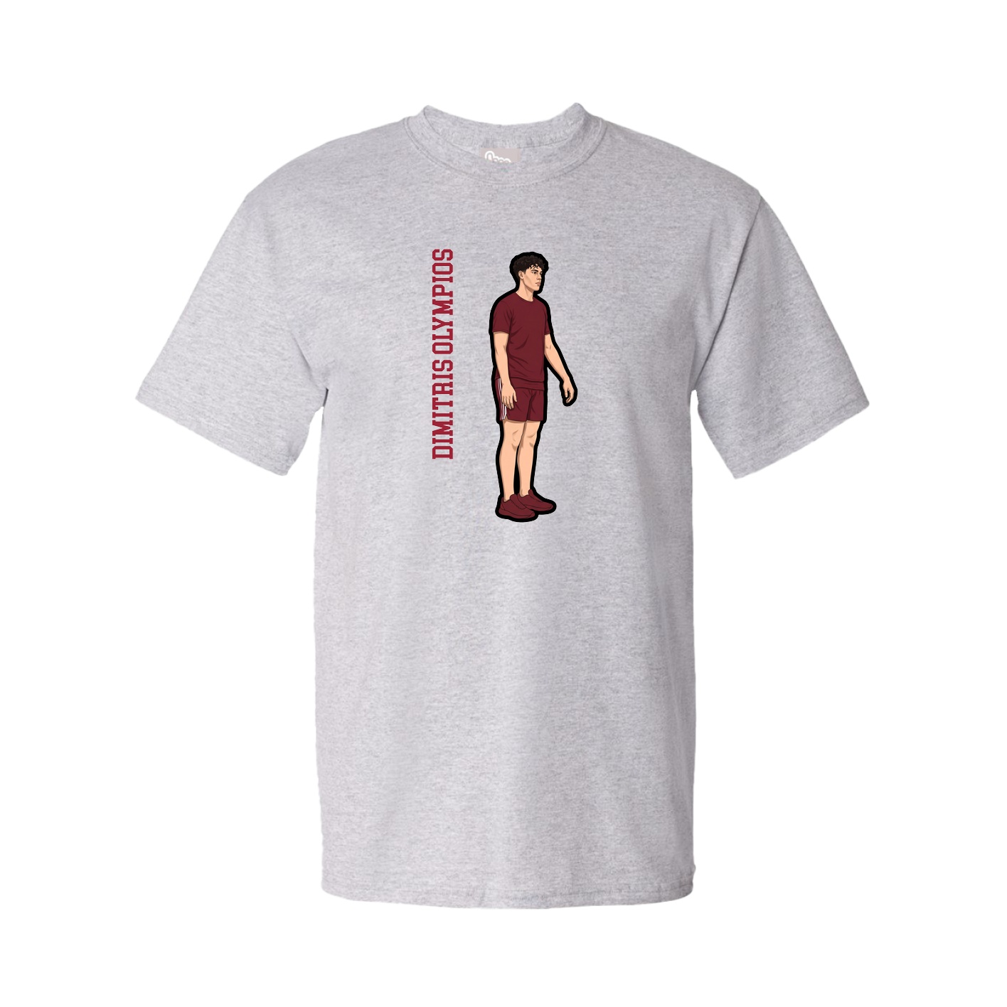 Youth Tee — Name Vertical in Grey