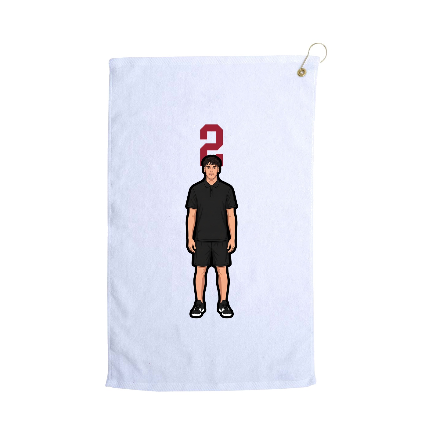 Golf Towel — Number Top in White