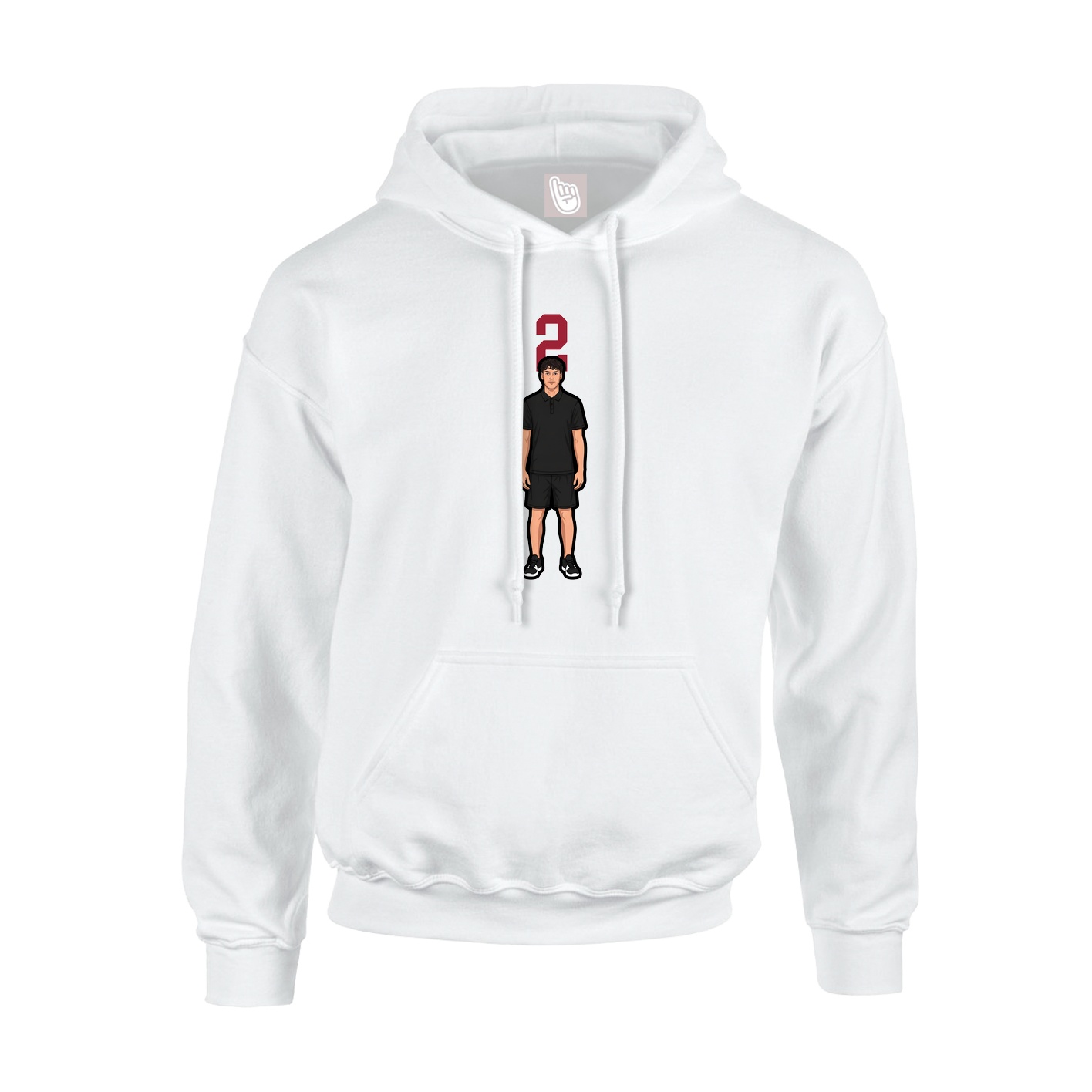 Youth Hoodie — Number Top in White