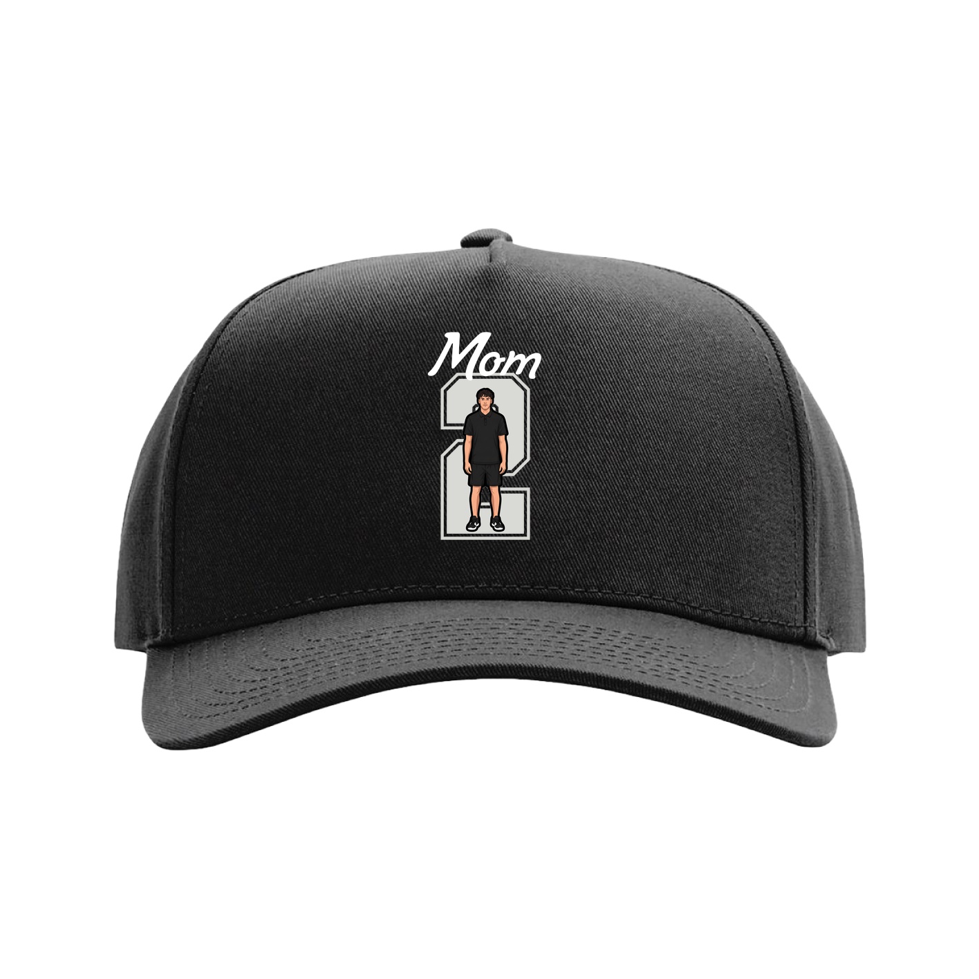 Full Fabric Five-Panel Champ Cap — Mothers Day Shirsey in Black
