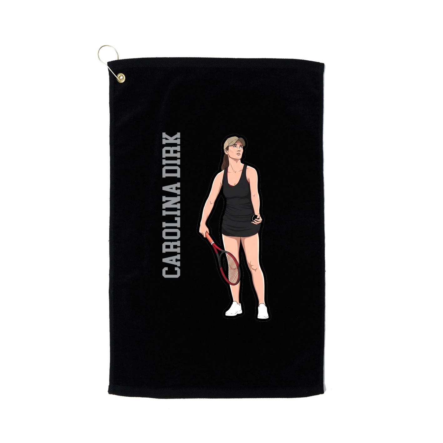 Golf Towel — Name Vertical in Black