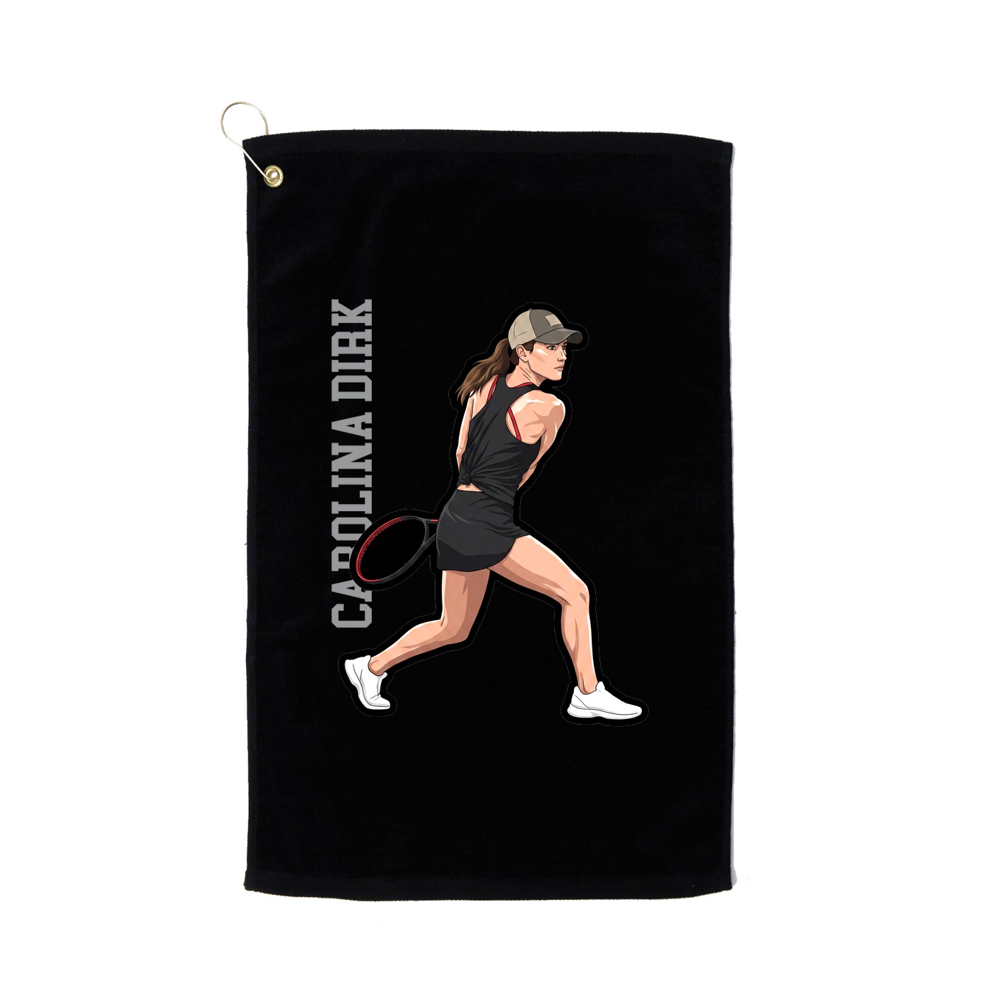 Golf Towel — Name Vertical in Black