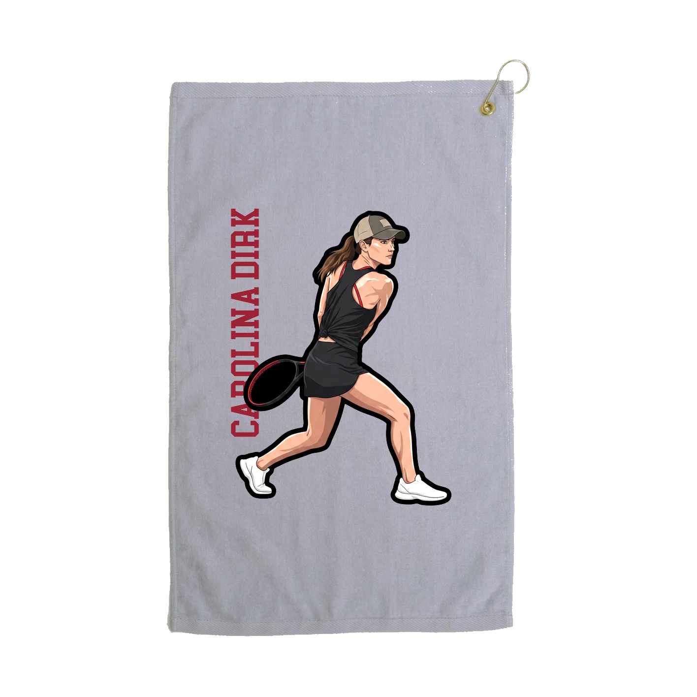 Golf Towel — Name Vertical in Grey