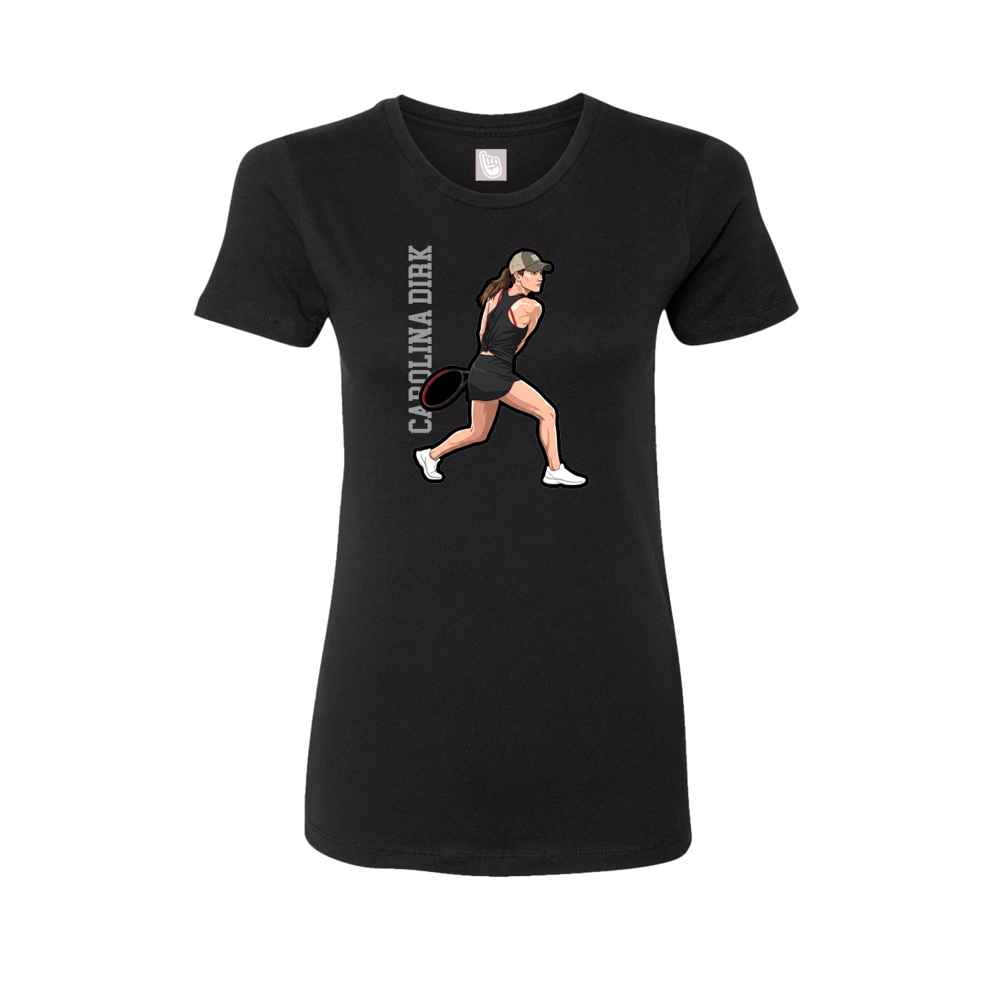 Womens Tee — Name Vertical in Black