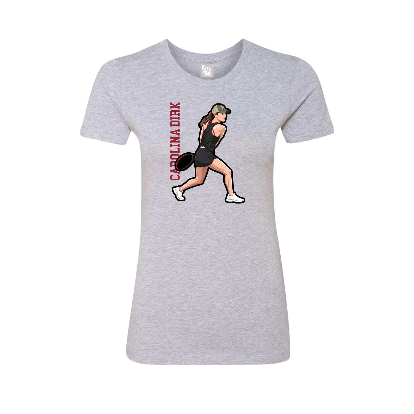 Womens Tee — Name Vertical in Grey