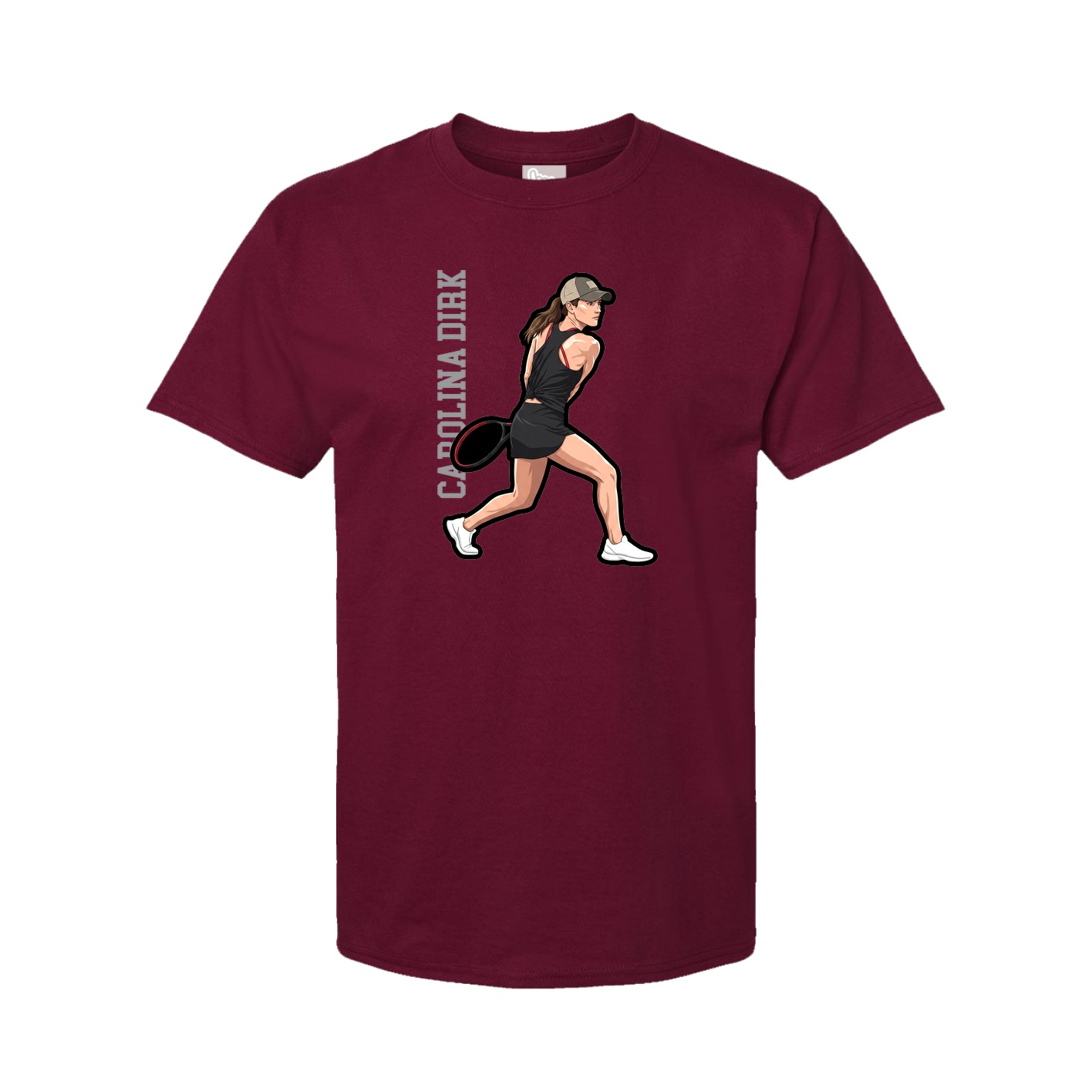 Youth Tee — Name Vertical in Cardinal
