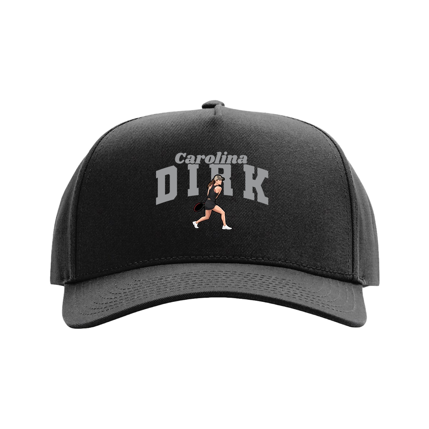Full Fabric Five-Panel Champ Cap — Signature Arch in Black
