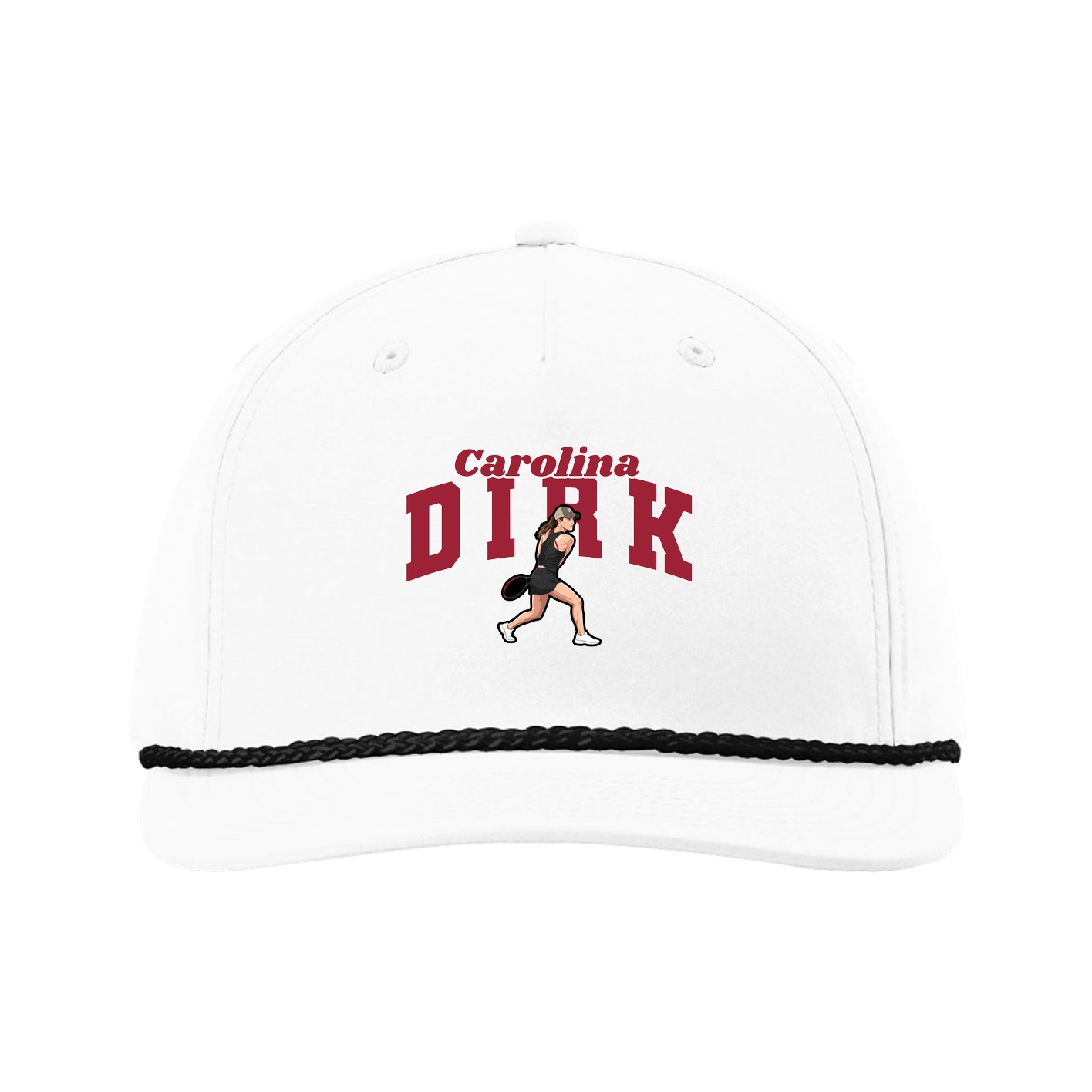 Five-Panel Classic Rope Cap — Signature Arch in White
