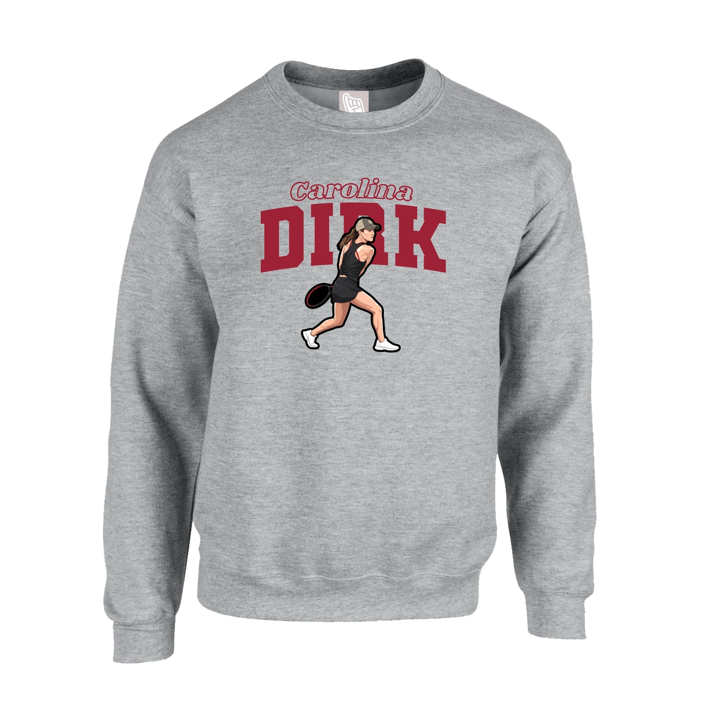 Fleece Crew — Name Arch in Grey