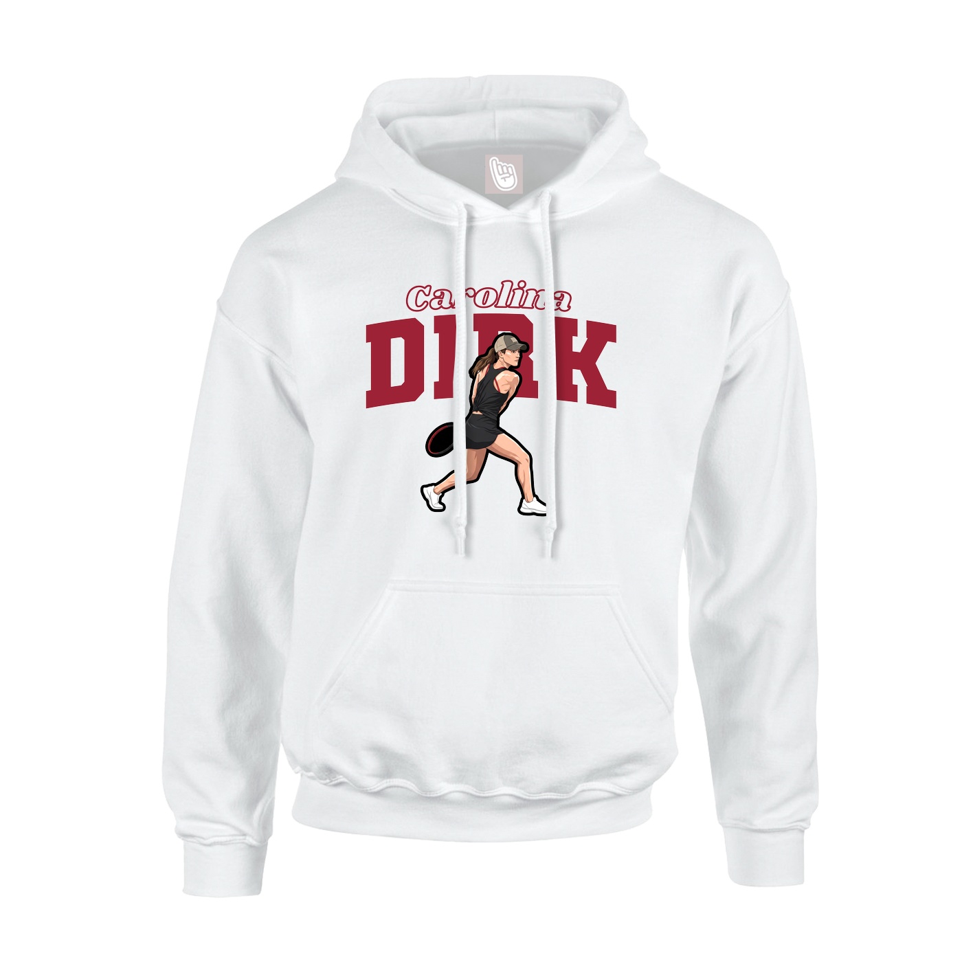 Youth Hoodie — Name Arch in White