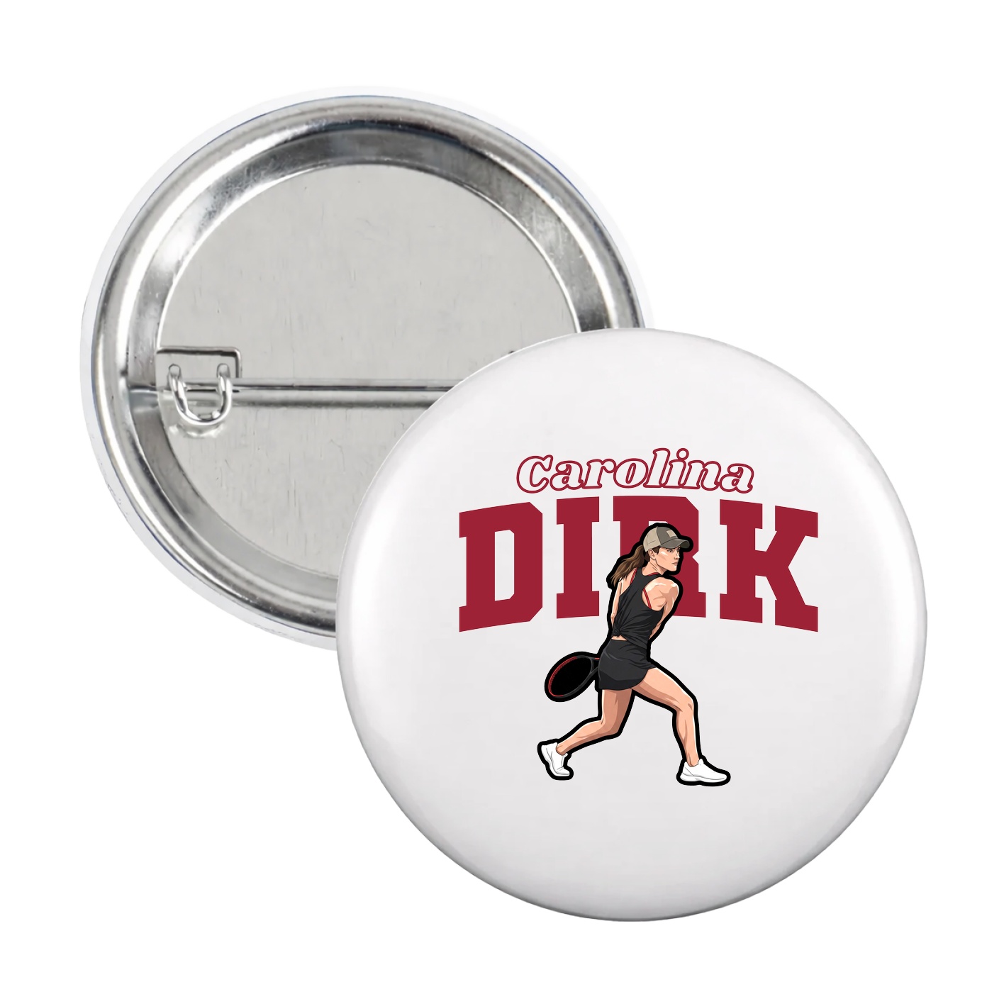 Game Day Button — Name Arch in White