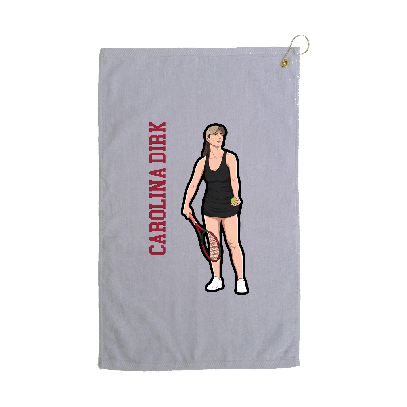 Golf Towel — Name Vertical in Grey