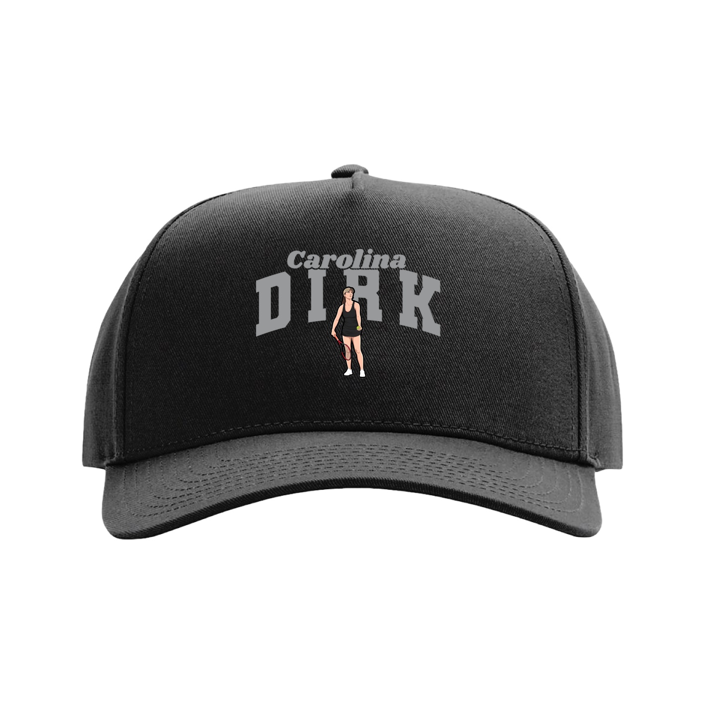 Full Fabric Five-Panel Champ Cap — Signature Arch in Black