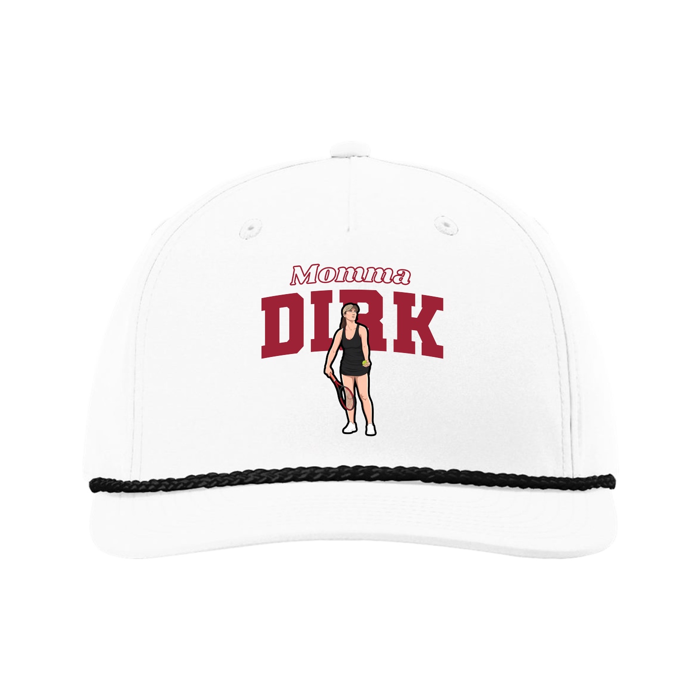 Five-Panel Classic Rope Cap — Mothers Day Block in White