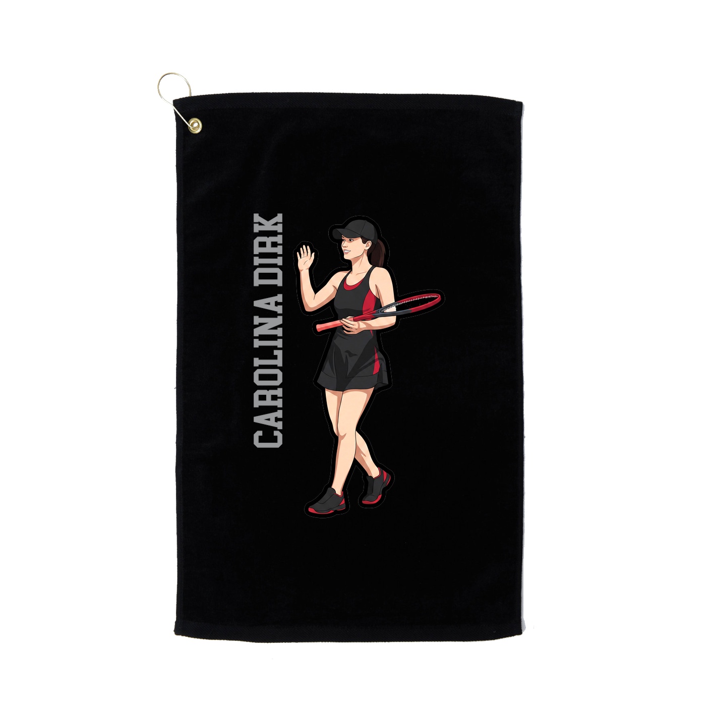 Golf Towel — Name Vertical in Black