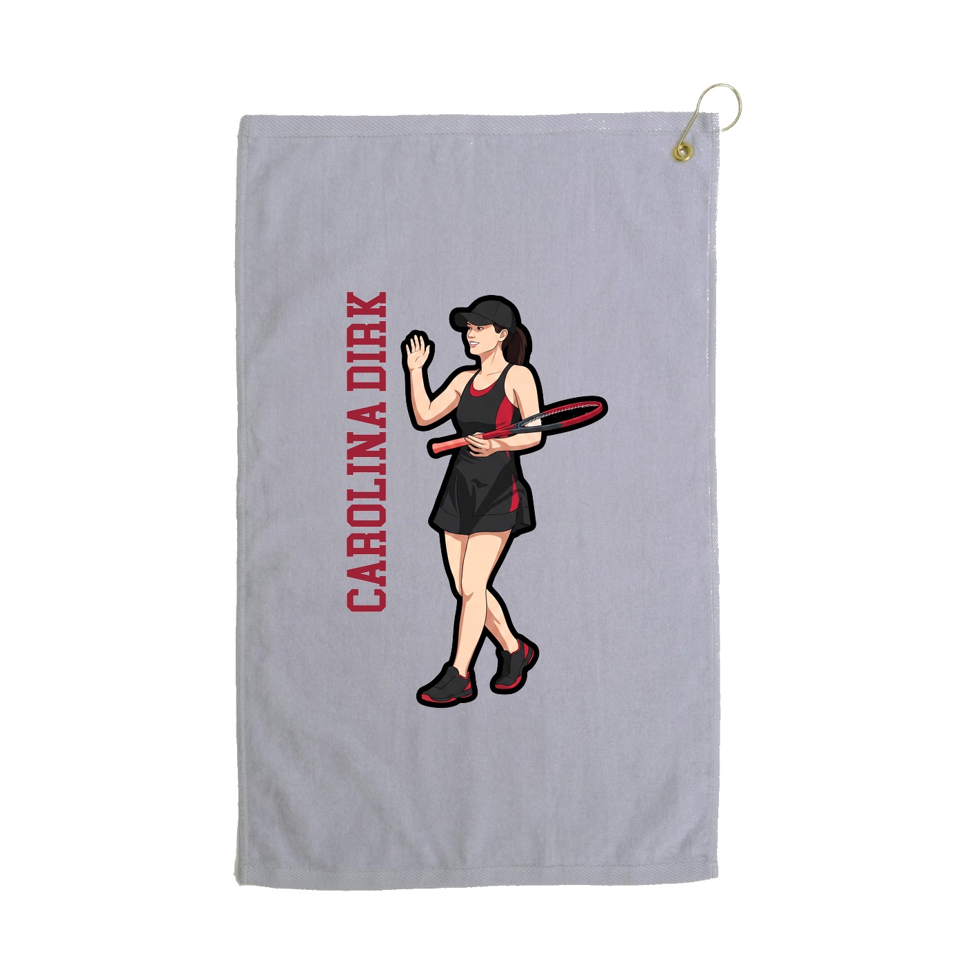 Golf Towel — Name Vertical in Grey