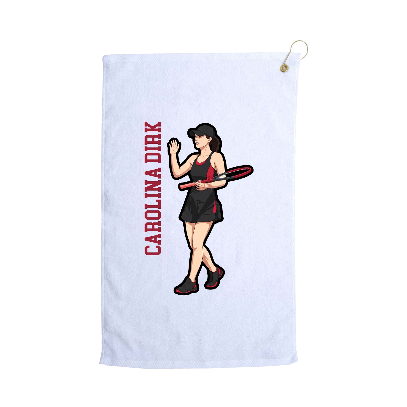 Golf Towel — Name Vertical in White