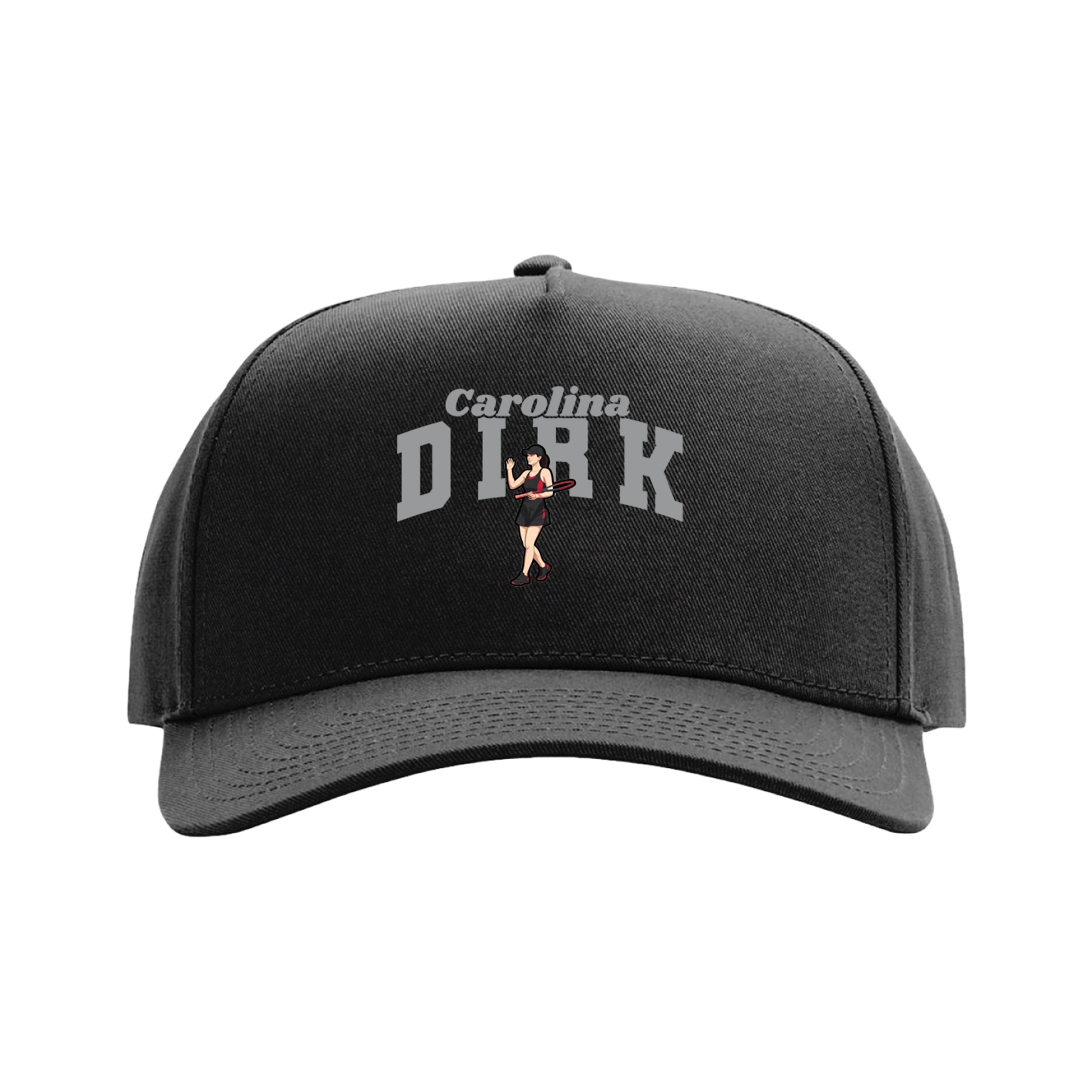 Full Fabric Five-Panel Champ Cap — Signature Arch in Black