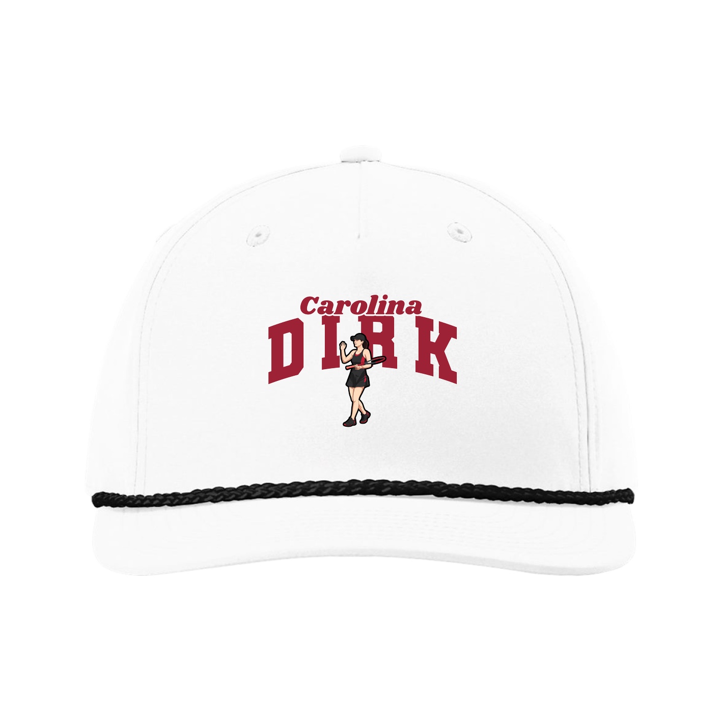 Five-Panel Classic Rope Cap — Signature Arch in White