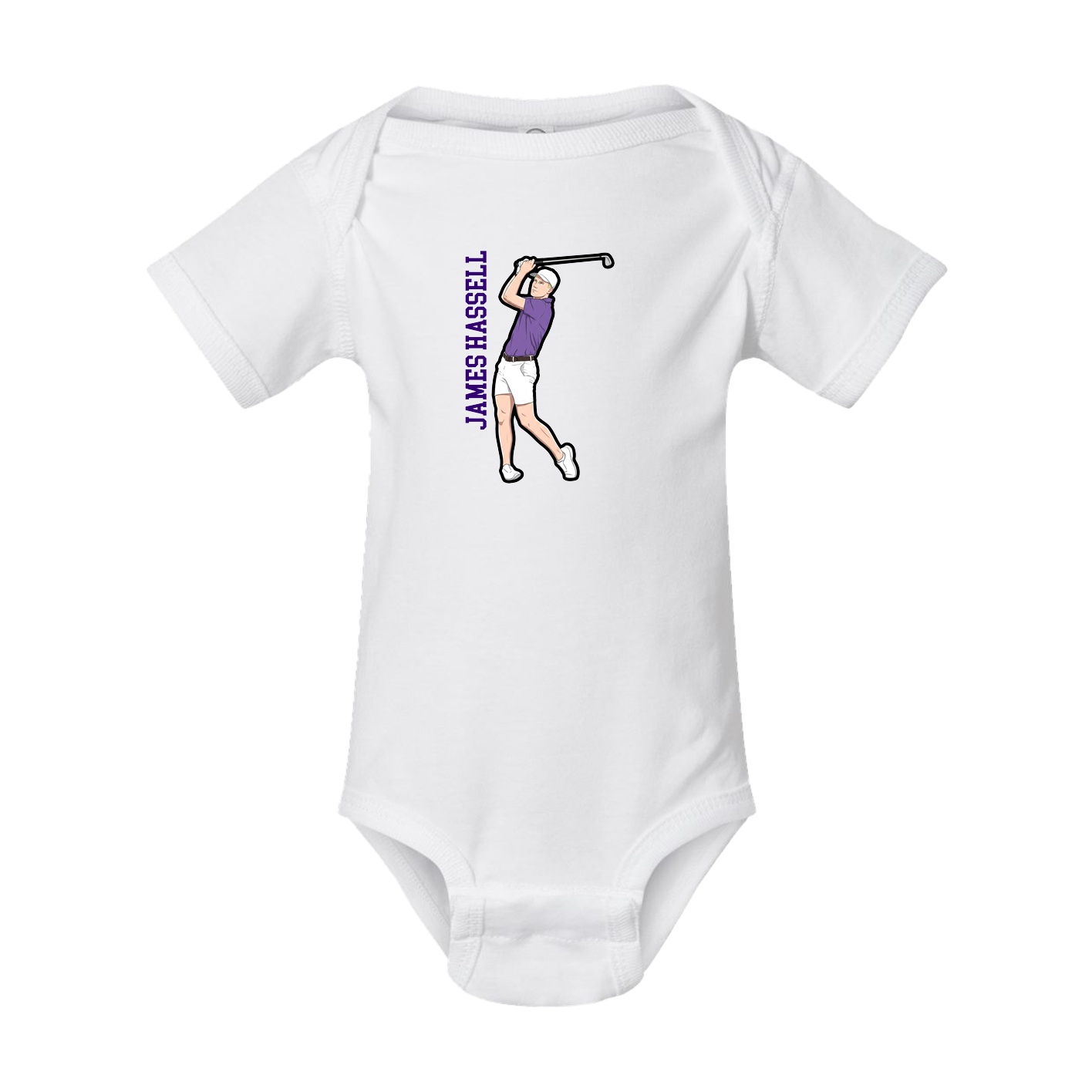 Baby Onesie — Name Vertical in White