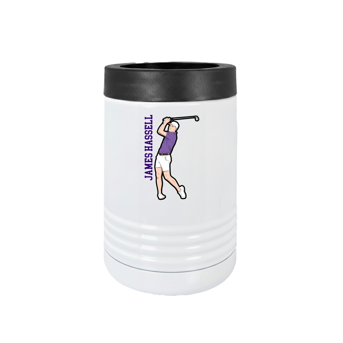 Beverage Holder — Name Vertical in White