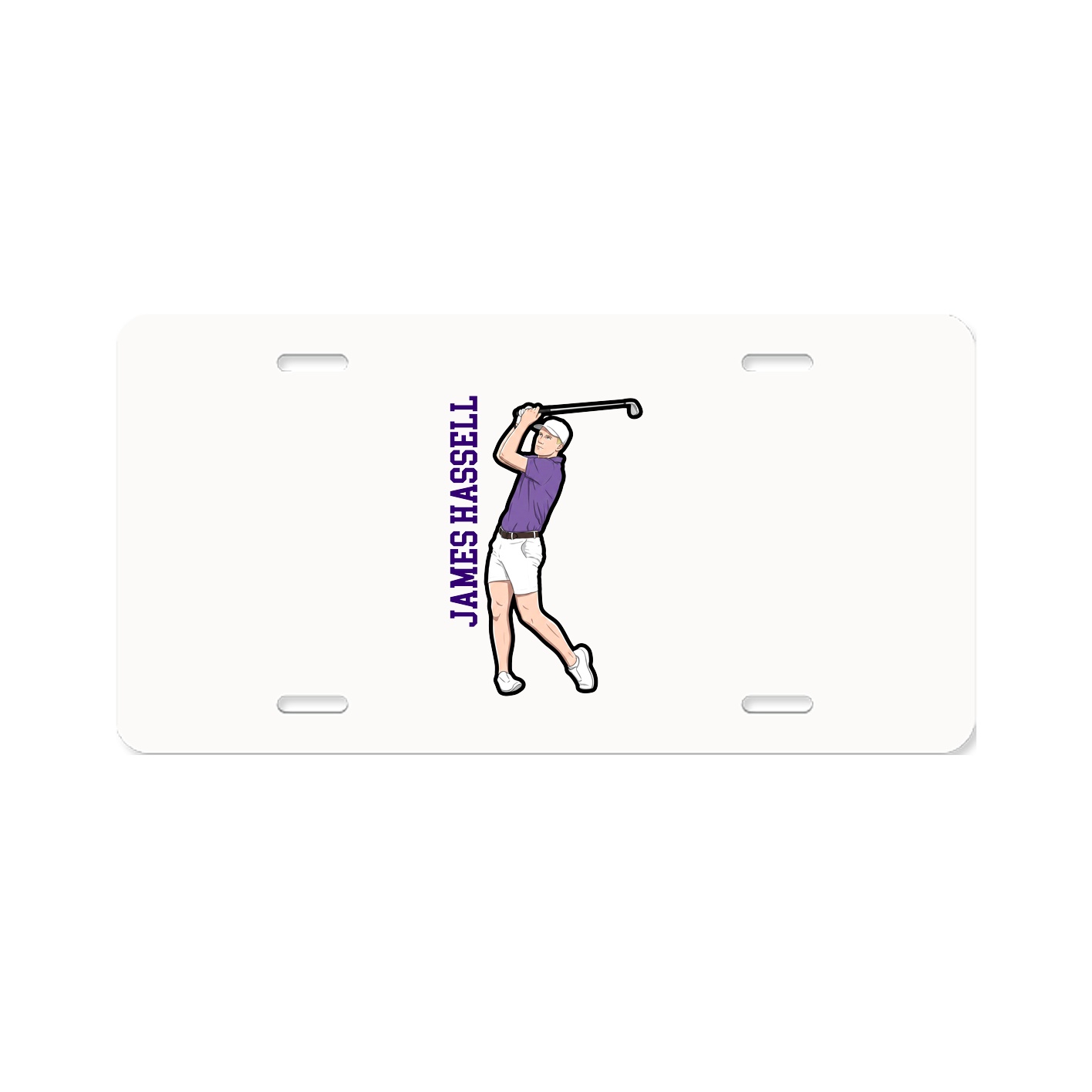 License Plate — Name Vertical in Classic