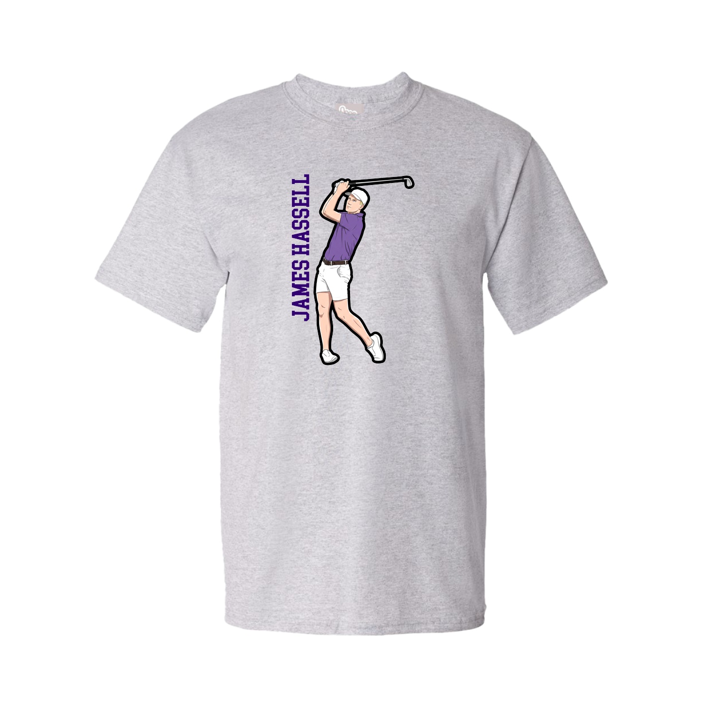 Tee — Name Vertical in Grey