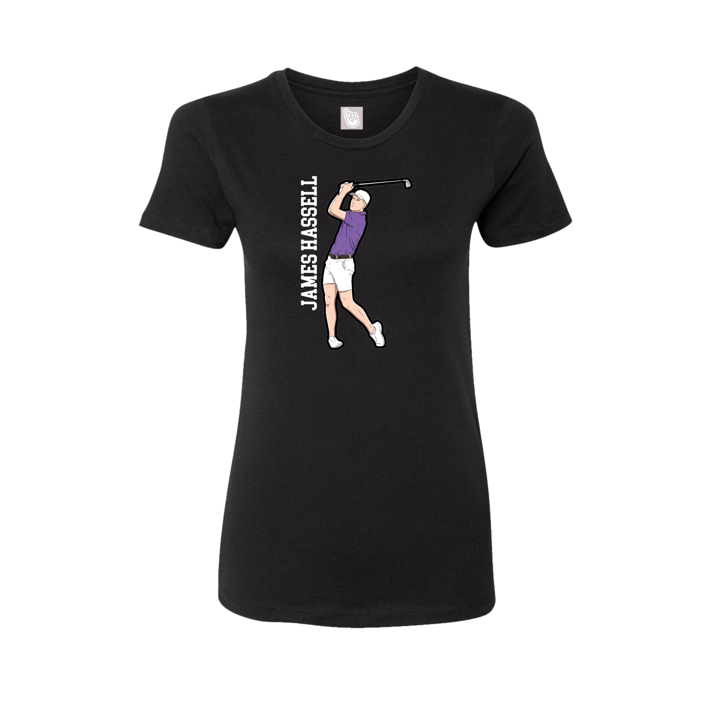 Fitted Women's Tee — Name Vertical in Black