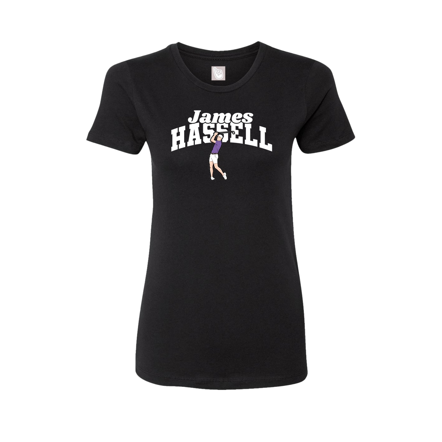 Fitted Women's Tee — Signature Arch in Black