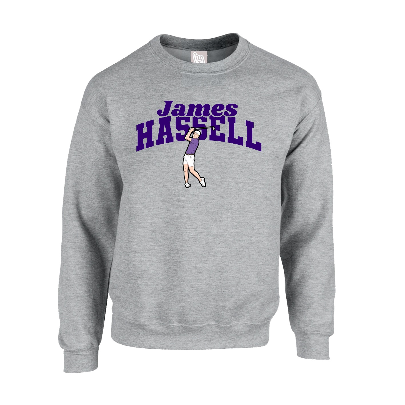 Fleece Crew — Signature Arch in Grey
