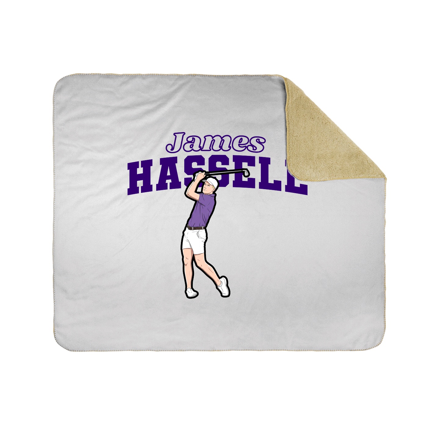 Throw Blanket — Name Arch in White