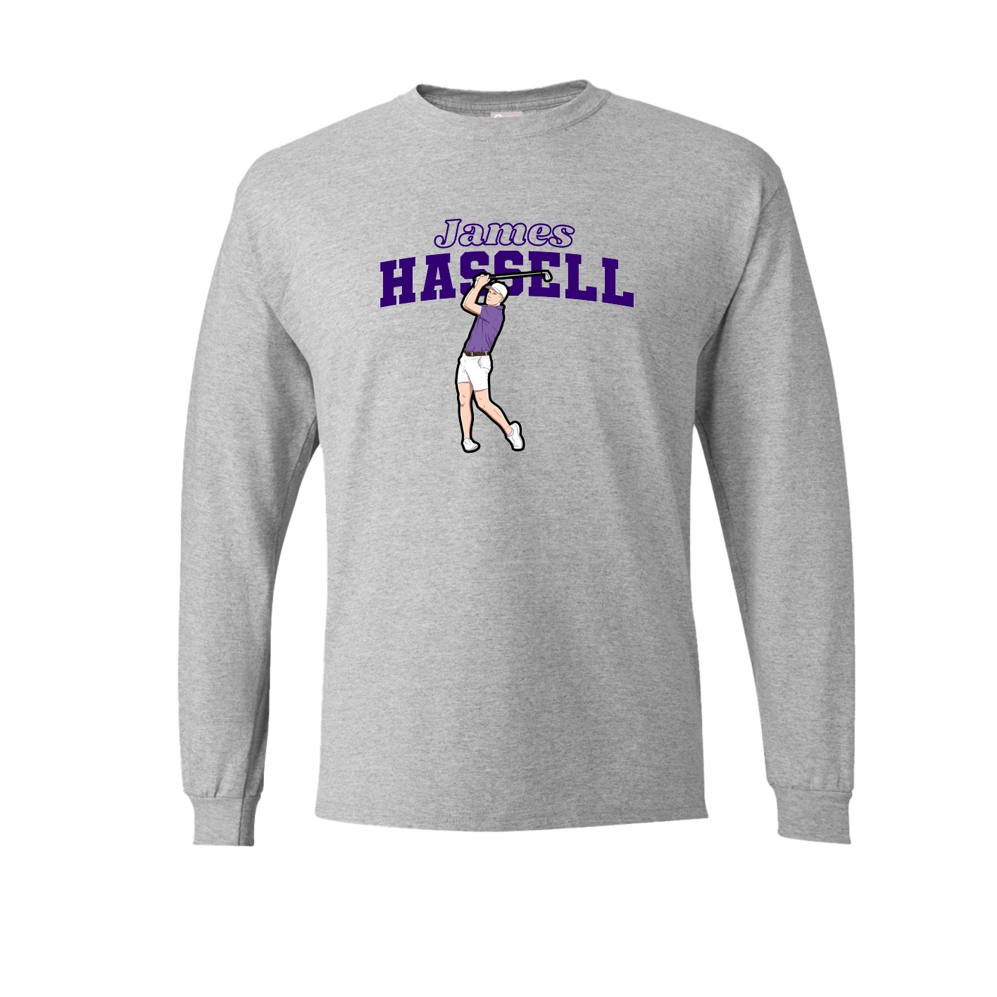 Long Sleeve Tee — Name Arch in Grey