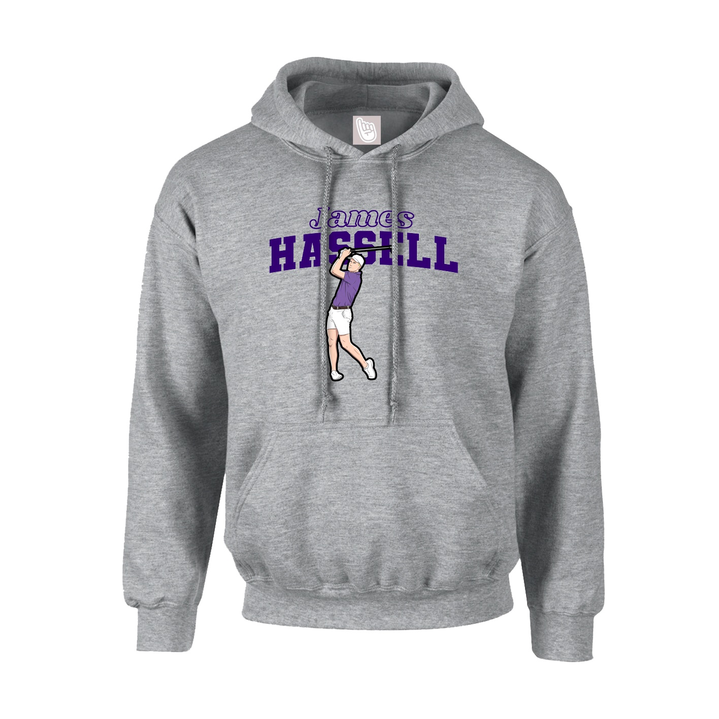 Youth Hoodie — Name Arch in Grey