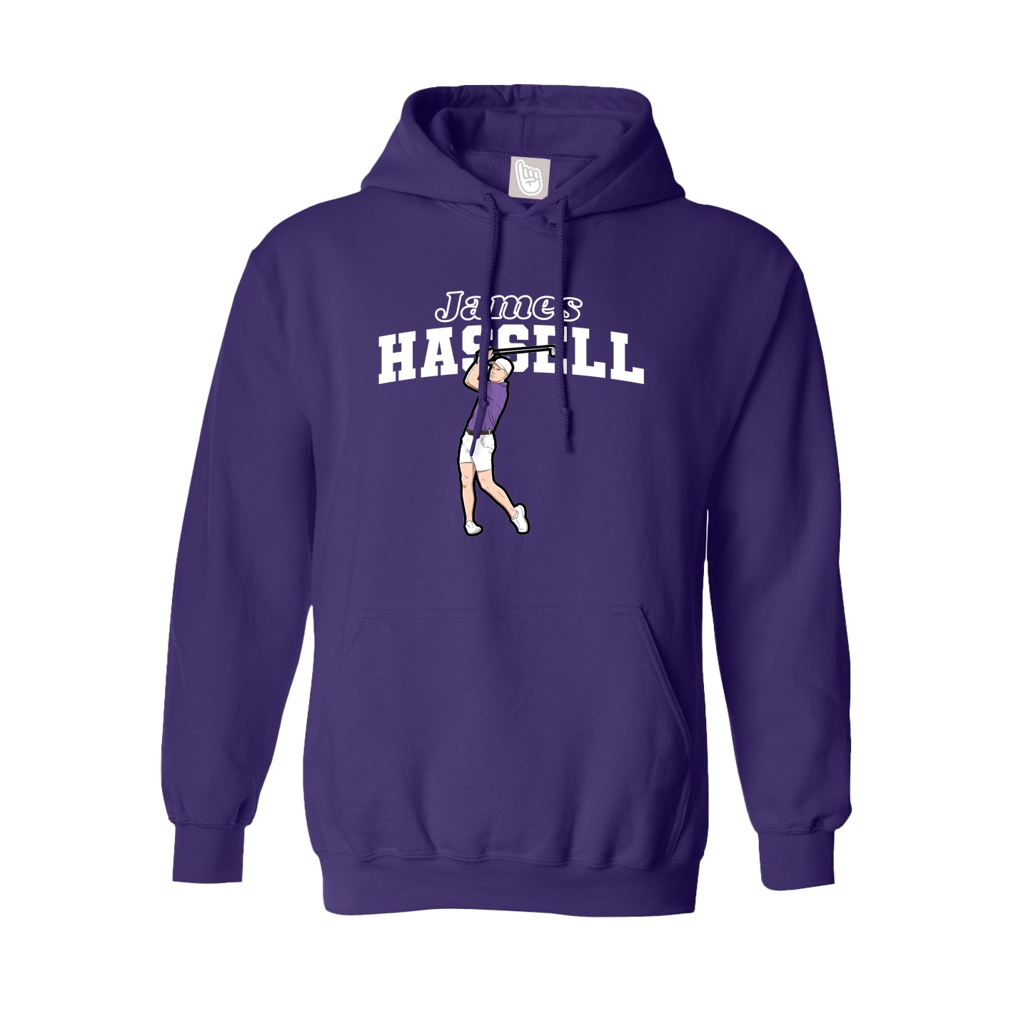 Youth Hoodie — Name Arch in Purple
