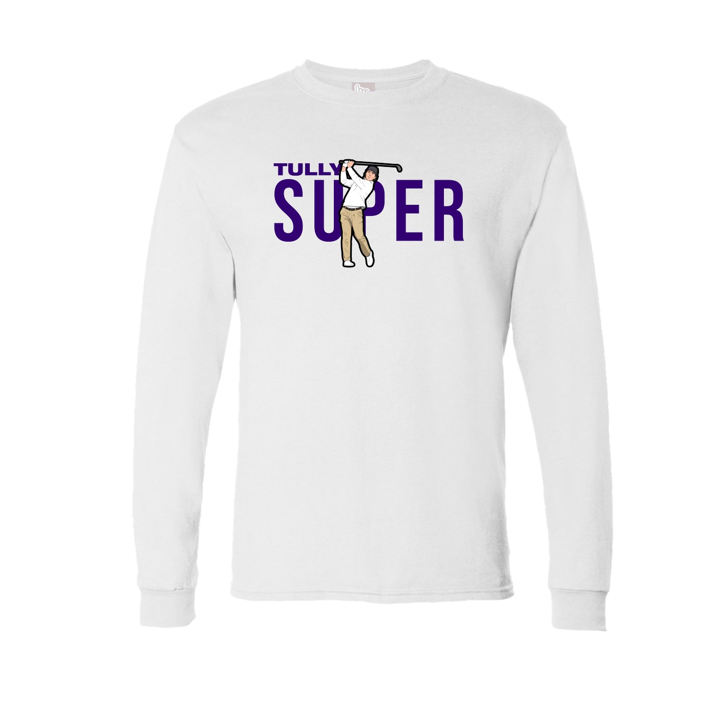 Long Sleeve Tee — Player Name in White