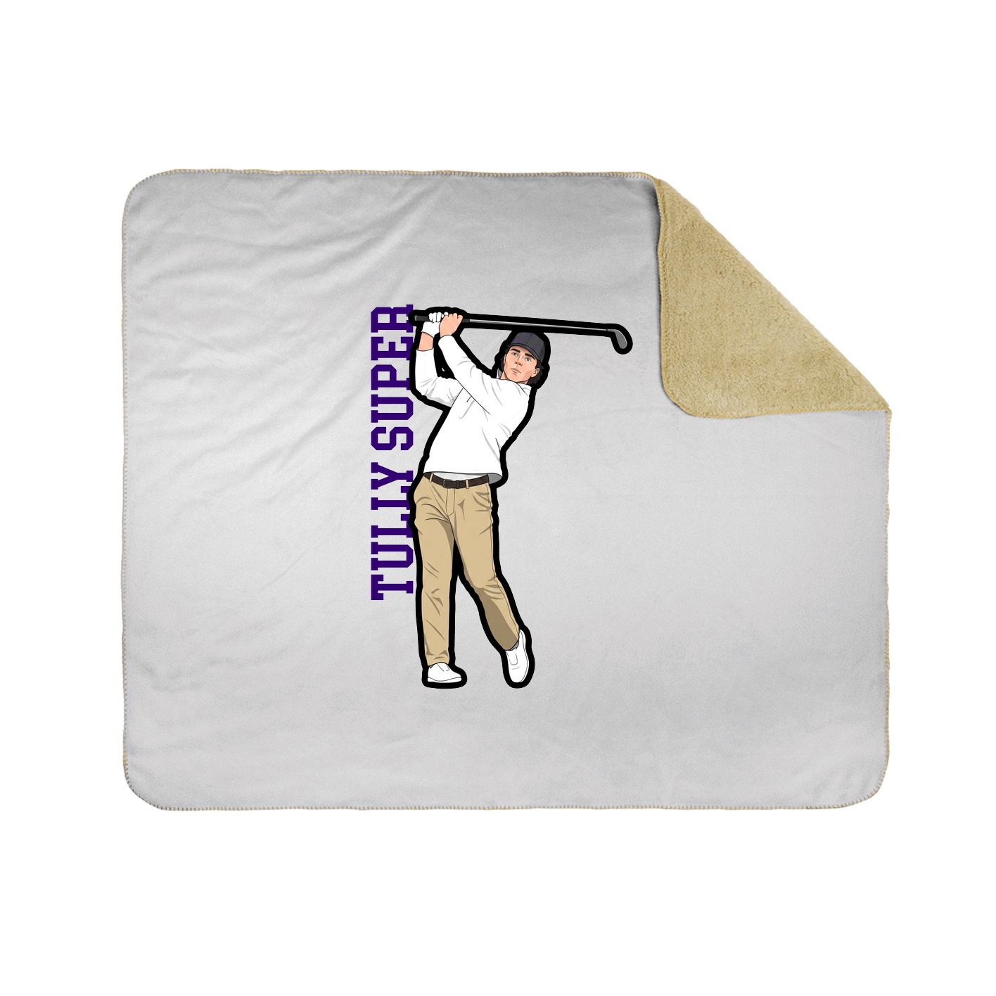 Throw Blanket — Name Vertical in White