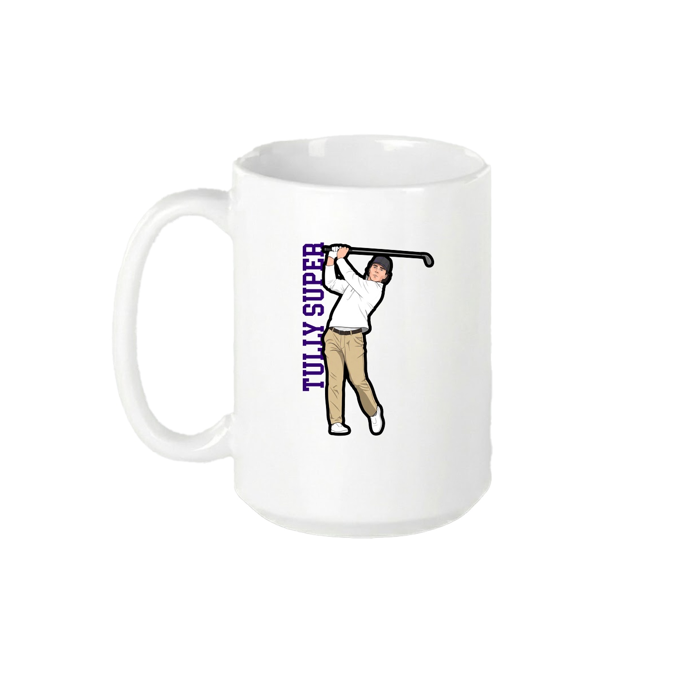 15oz Coffee Mug — Name Vertical in White