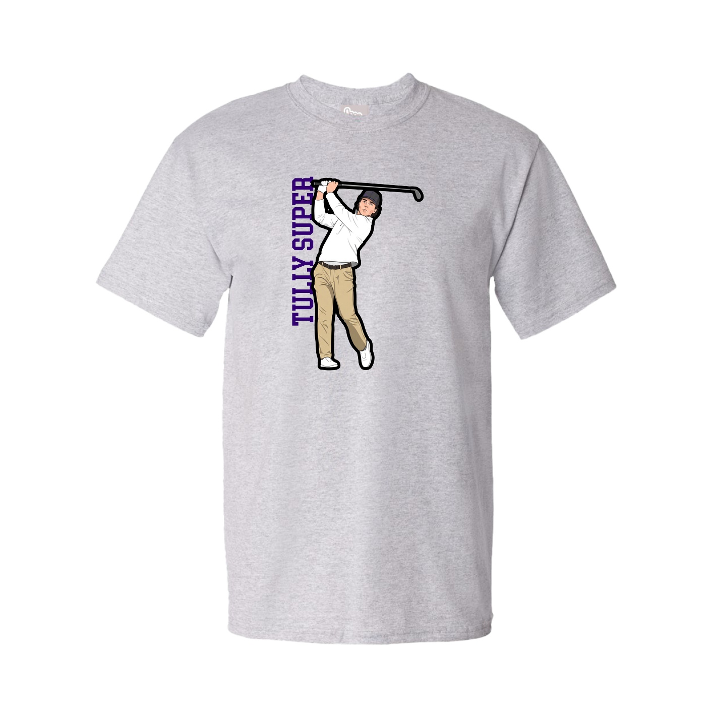 Youth Tee — Name Vertical in Grey