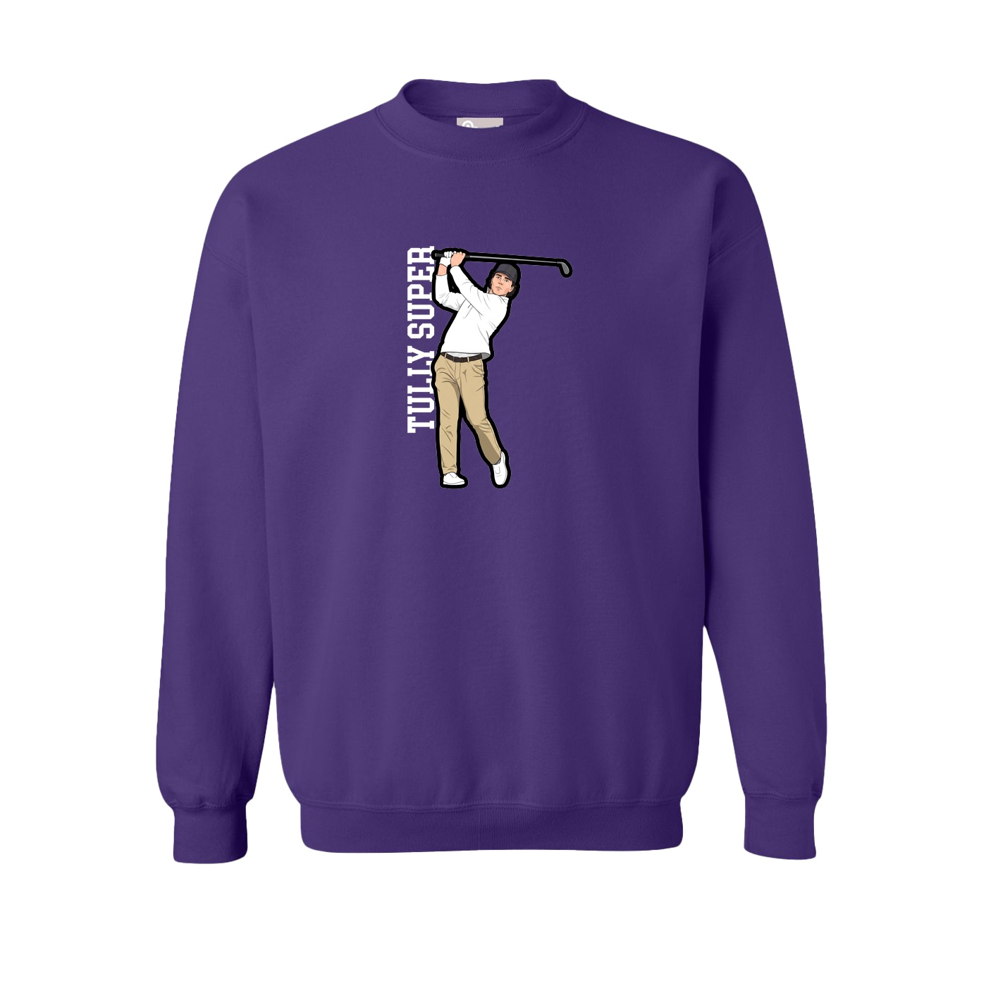 Fleece Crew — Name Vertical in Purple