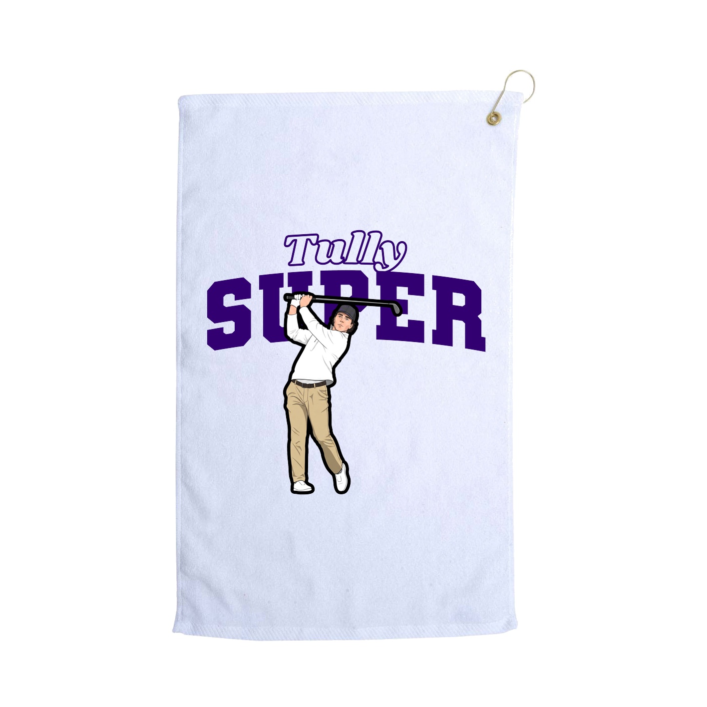 Golf Towel — Name Arch in White