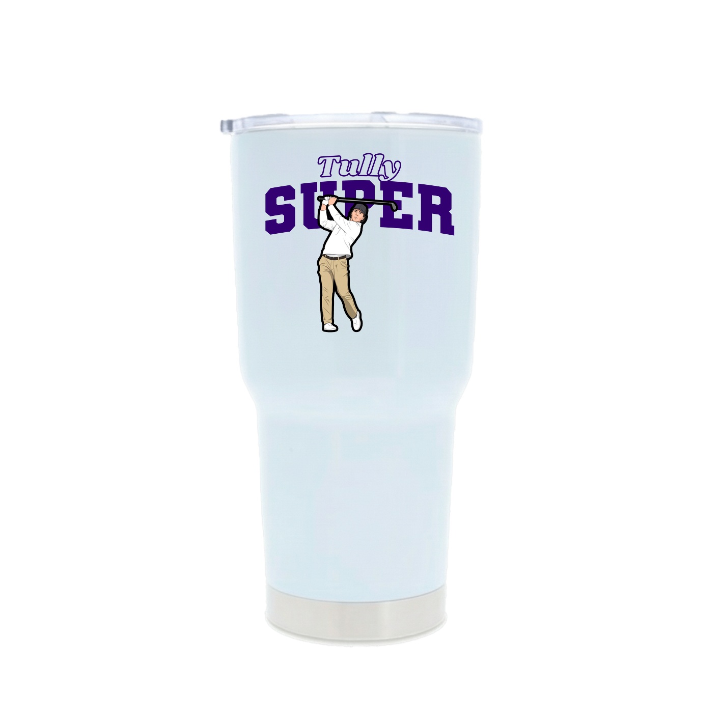 30oz Stainless Steel Tumbler — Name Arch in White