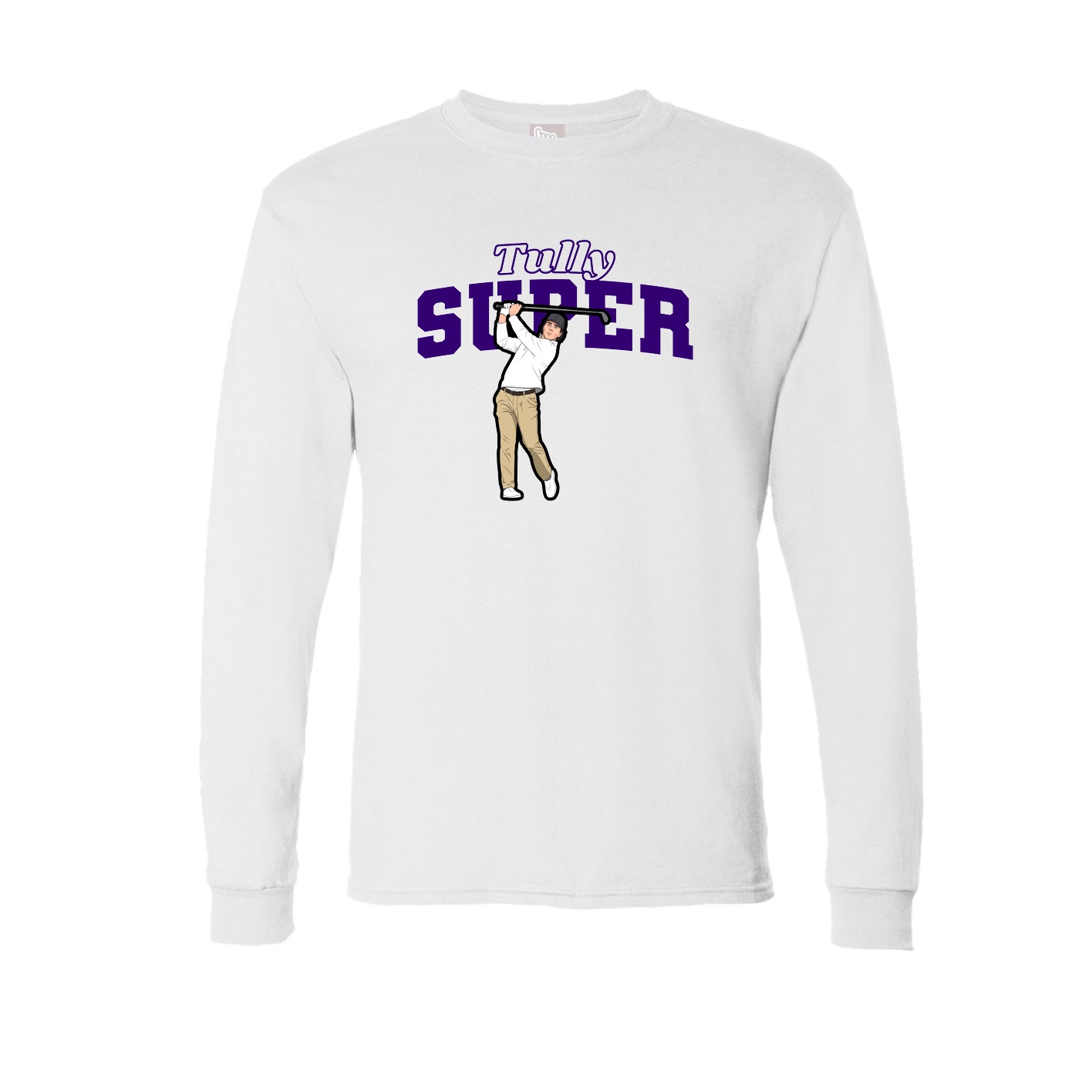 Long Sleeve Tee — Name Arch in White