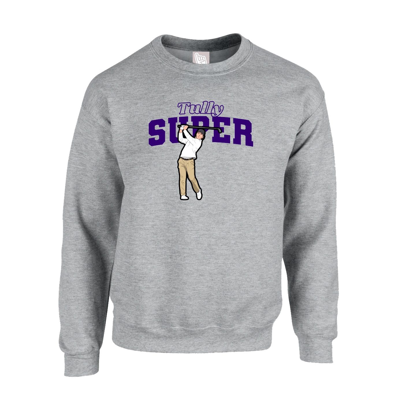 Fleece Crew — Name Arch in Grey