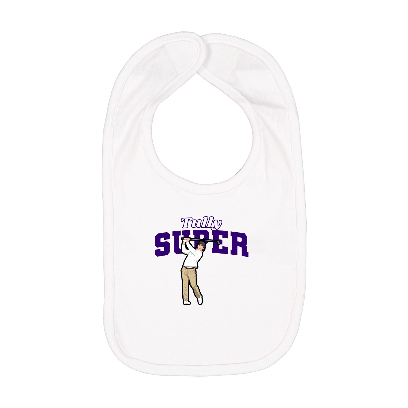 Infant Bib — Name Arch in White