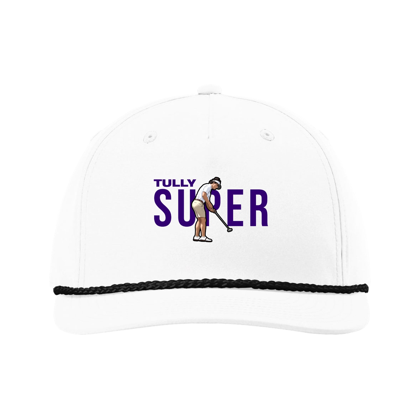 Five-Panel Classic Rope Cap — Player Name in White