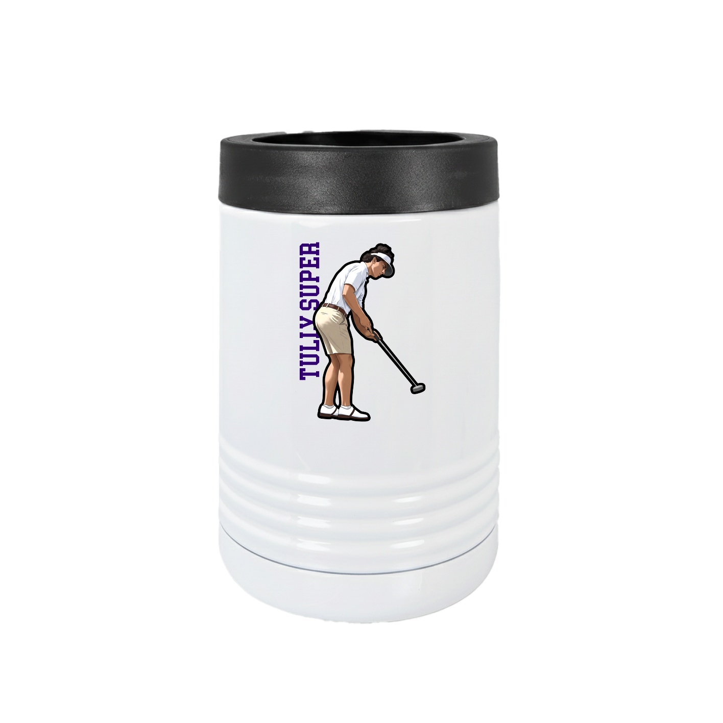 Beverage Holder — Name Vertical in White