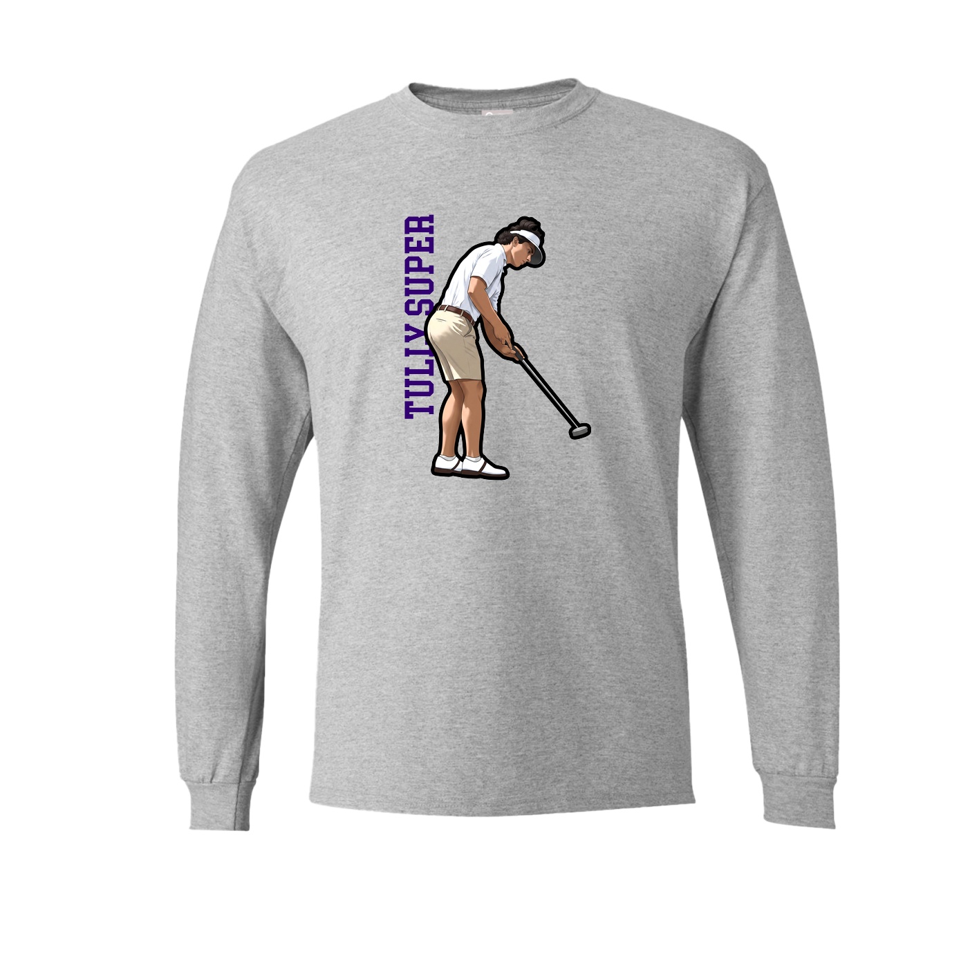 Long Sleeve Tee — Name Vertical in Grey