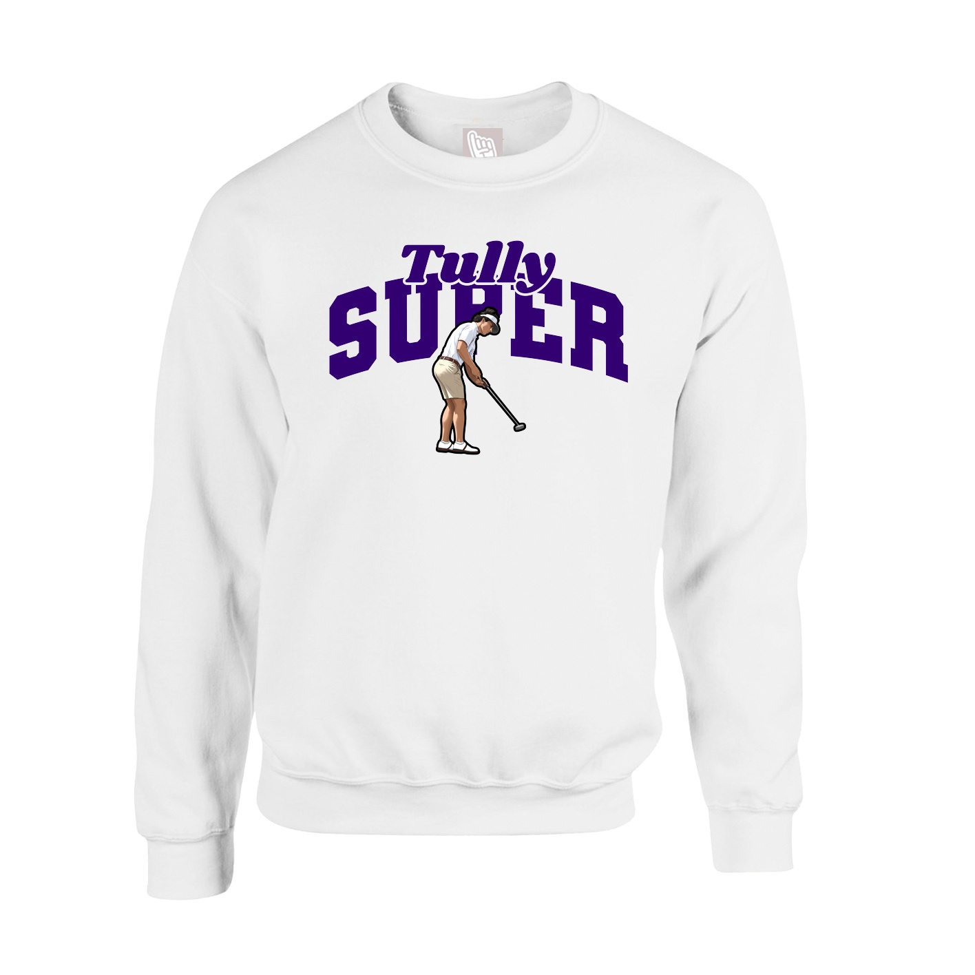 Fleece Crew — Signature Arch in White