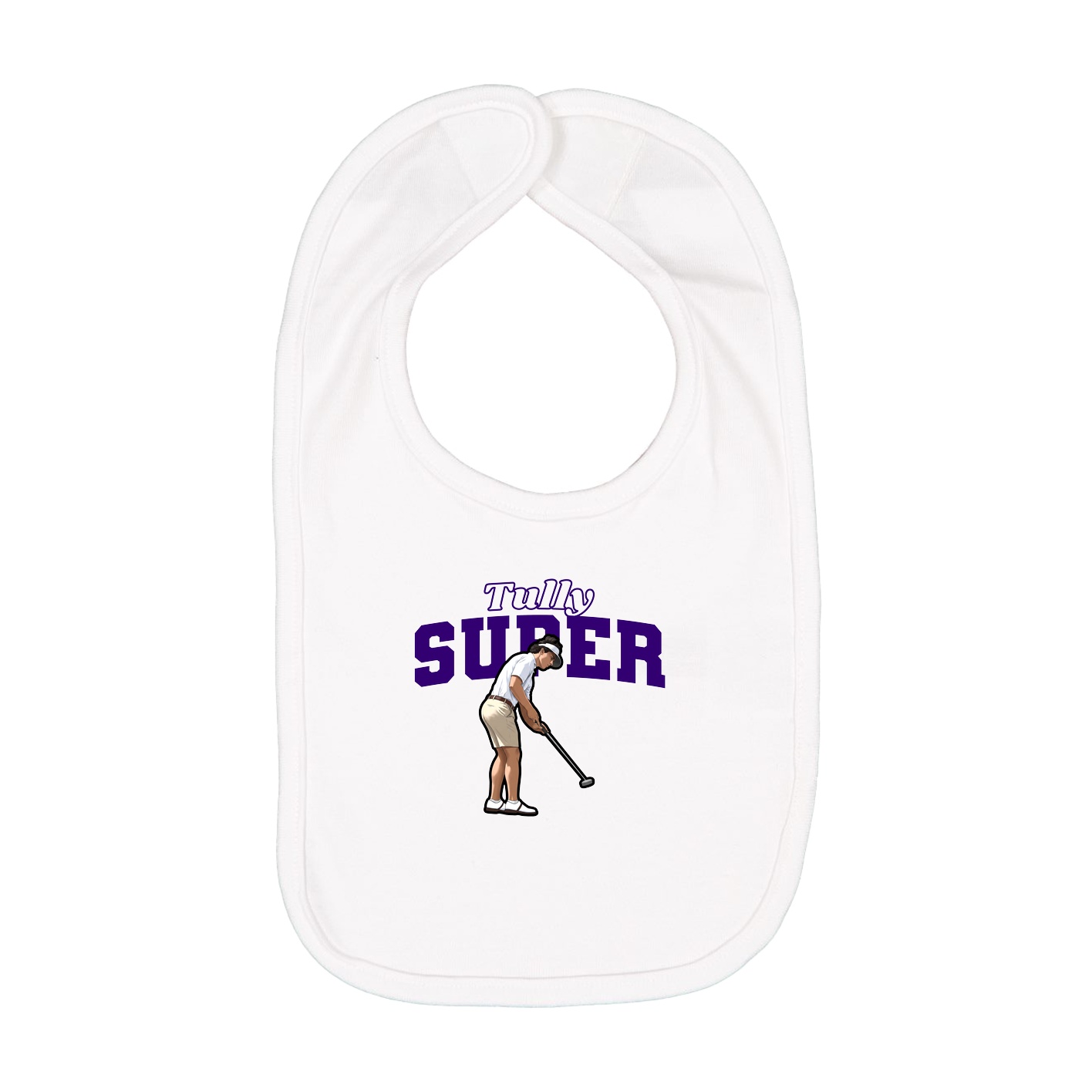 Infant Bib — Name Arch in White