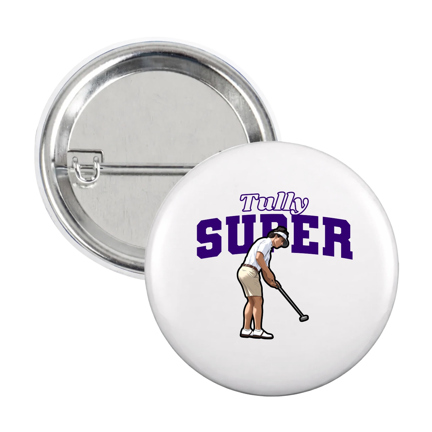 Game Day Button — Name Arch in White